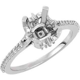 14K X1 White 5.5x5.5 mm Square Engagement Ring Mounting