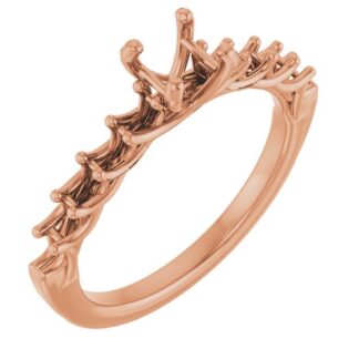 18K Rose 5.2 mm Round Engagement Ring Mounting