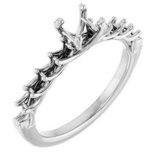14K X1 White 5.2 mm Round Engagement Ring Mounting