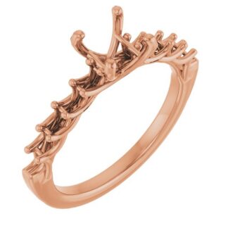 18K Rose 6.5 mm Round Engagement Ring Mounting