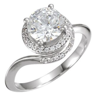 14K Rose 7.4 mm Round Engagement Ring Mounting