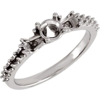 14K X1 White 5.2 mm Round Engagement Ring Mounting