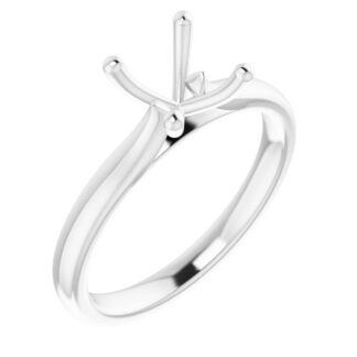 14K X1 White 5.8 mm Round Solitaire Engagement Ring Mounting