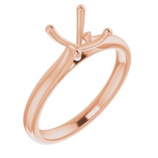 18K Rose 5.8 mm Round Solitaire Engagement Ring Mounting