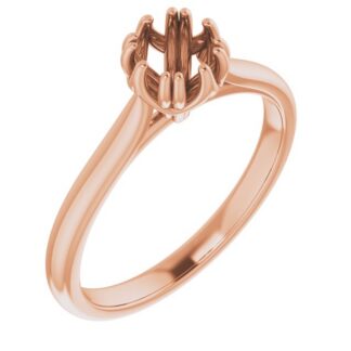 18K Rose 5.8 mm Round Solitaire Engagement Ring Mounting