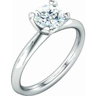 14K X1 White 5.8 mm Round Solitaire Engagement Ring Mounting