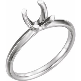 14K X1 White 6.5 mm Round Solitaire Engagement Ring Mounting
