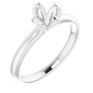 14K X1 White 5.8 mm Round Engagement Ring Mounting