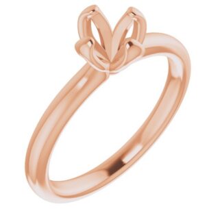 18K Rose 5.8 mm Round Engagement Ring Mounting