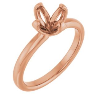 18K Rose 7.4 mm Round Engagement Ring Mounting