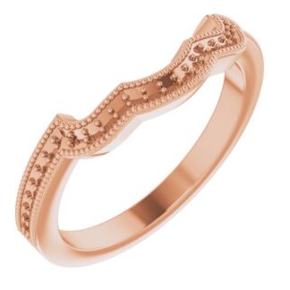14K Rose Band Mounting for 5.2 mm Round Ring