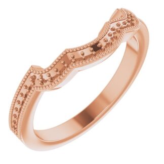 14K Rose Band Mounting for 5.8 mm Round Ring