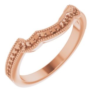 14K Rose Band Mounting for 6 mm Cushion Ring