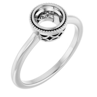14K X1 White 5.8 mm Round Engagement Ring Mounting