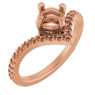 18K Rose 5.8 mm Round French-set Engagement Ring Mounting