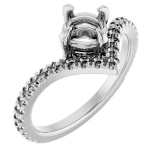 14K X1 White 5.8 mm Round French-set Engagement Ring Mounting