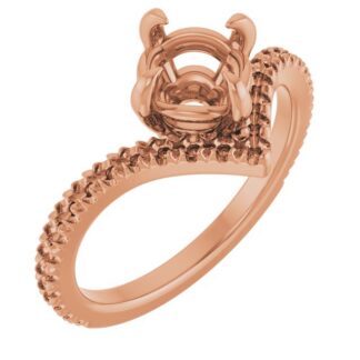 18K Rose 6.5 mm Round French-set Engagement Ring Mounting